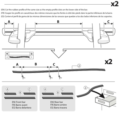 Raised Rails Roof Rack Crossbars Lower Profile