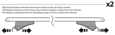 Flush Rails Roof Rack Crossbars Set Jaws