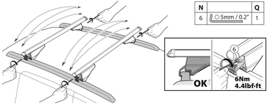 Flush Rails Roof Rack Crossbars Tighten Jaws