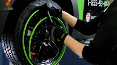 Installing AlloyGator between tire and wheel