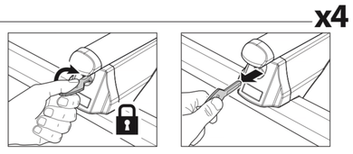 Flush Rails Roof Rack Crossbars Lock End Caps