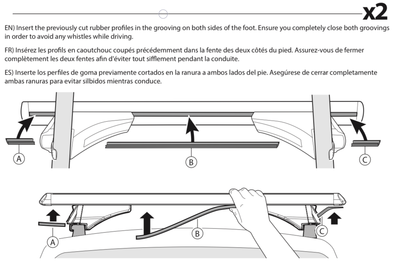 Flush Rails Roof Rack Crossbars Insert Rubber Profile