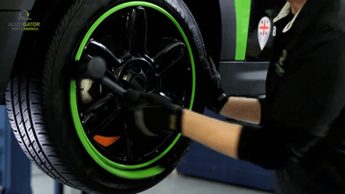 Installing AlloyGator between tire and wheel