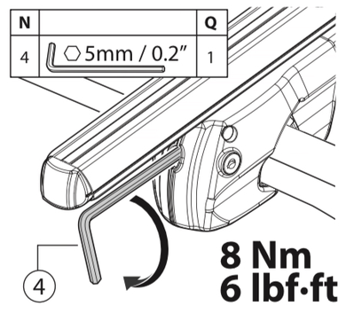 Raised Rails Roof Rack Crossbars Tighten Jaws