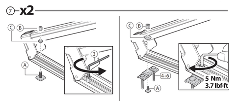 Menabo Ski Rack Installation Step 4b No T-Track