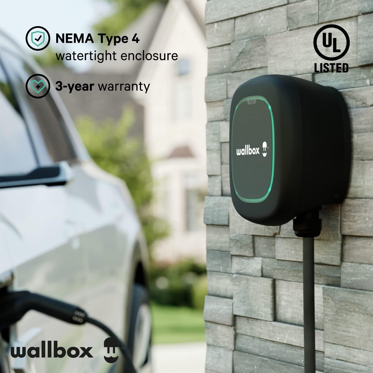 Wallbox Pulsar Plus Lv 2 EV Smart Charger - 40 Amp NEMA, 25' Cable