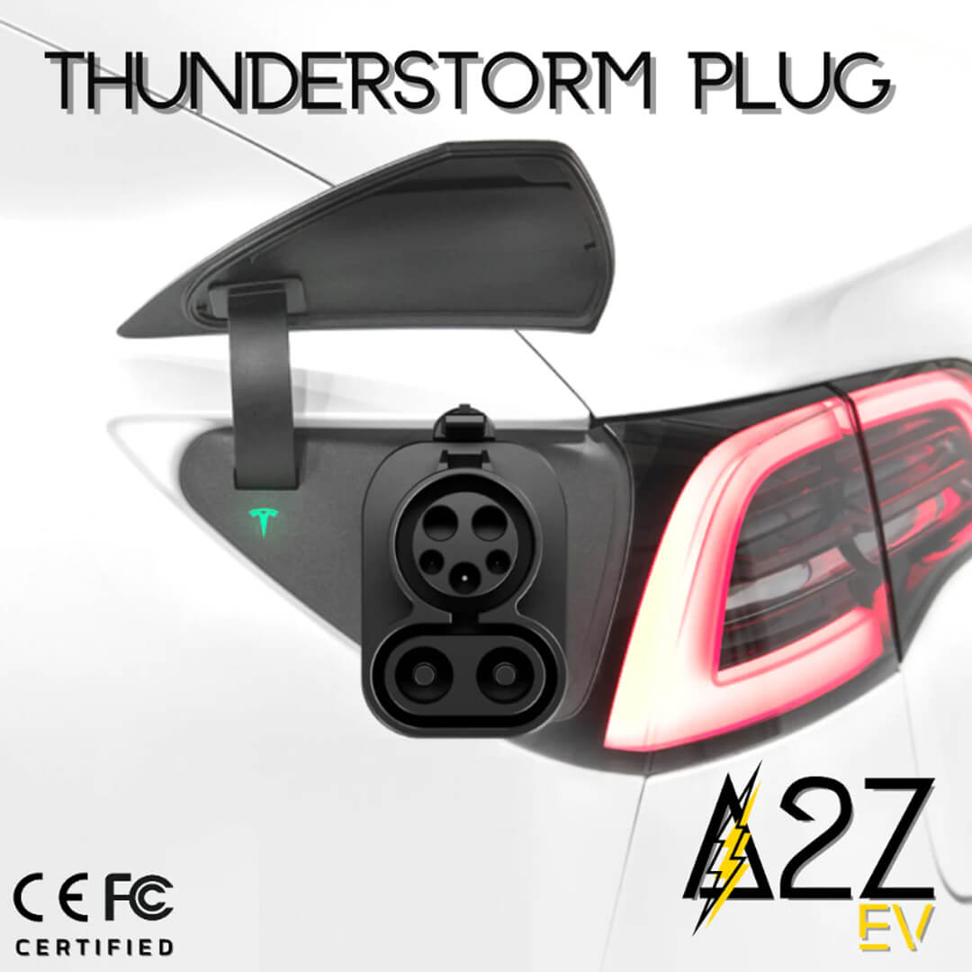 A2Z CCS1 Thunderstorm Plug to NACS Tesla Adapter - 250kW for Tesla Model 3,  S, X, Y Fast Charging Compatible with CCS Charge Stations - Indoor /  Outdoor