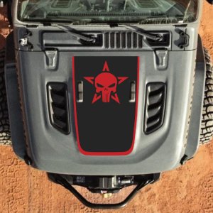 Jeep Wrangler JL Rubicon Punisher Vinyl Hood Decal 
