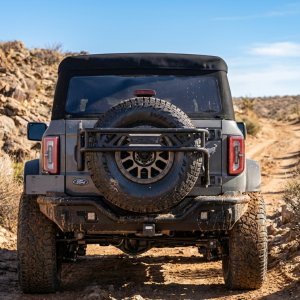 Ford Bronco Heavy-Duty Steel Rear Bumper with LED Pod Lights & D-Rings - Premium Off-Road Rear Bumper Guard